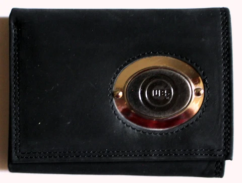 Black Leather Wallet License MLB Baseball Chicago Cubs Medallion Trifold Cover