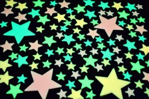 DirectGlow 100pc Multicolor Glow in the Dark Cosmic Stars Wall Ceiling Decor - Picture 1 of 6
