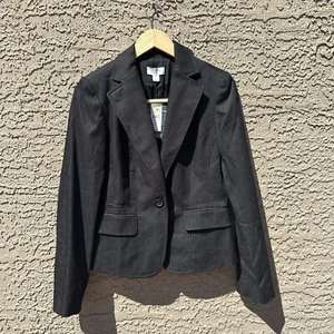 NWT Loft Woman’s Black Pinstripe Blazer Jacket Size 6 - Picture 1 of 4