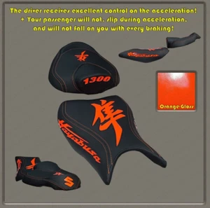 SALE! Custom Seat COVER (Black+Orange-Gloss) Suzuki Hayabusa 21-24 (3Gen)2r-pil - Picture 1 of 11