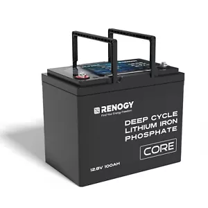 Renogy 12V/24V/48V 100Ah Core Series Deep Cycle Lithium Iron Phosphate Battery - Picture 1 of 6