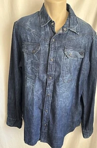 Camicia uomo True Religion denim carter western taglia XL, nuova con etichetta - Foto 1 di 12
