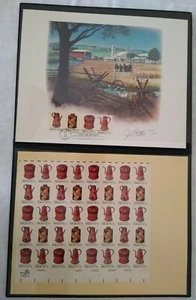 Artist Signed Jim Butcher PENNSYLVANIA TOLEWARE STAMP SHEET - FIRST DAY ISSUE - Picture 1 of 5