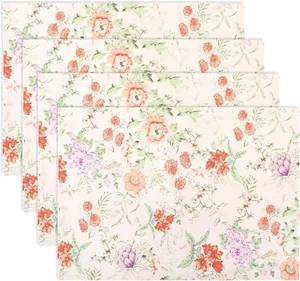 Pastoral Floral Placemats Set of 4, 30x45cm Table Mats for Party, Kitchen - Picture 1 of 7