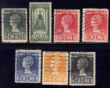 1923 Netherlands SC# 124-131 - Queen Wilhelmina - 7 Different Stamps - Used