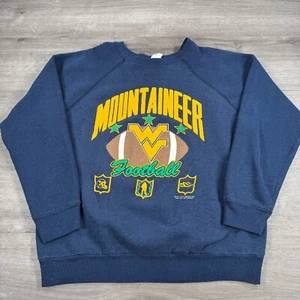 Vintage 80s WVU Mountaineers Crewneck Sweatshirt West Virginia USA L - Bild 1 von 6