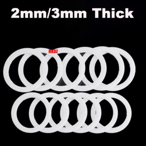 2mm/3mm Thickness White Flat O Rings Fluorine PTFE High Temp Washer Seal Gaskets - Picture 1 of 11