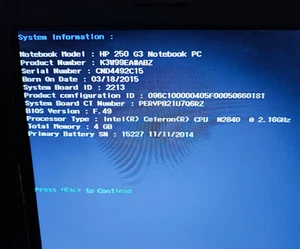 Scheda Madre Notebook HP 250 G3 N2840 ZS050 LA-A994P SPS 787810-501 - Foto 1 di 4