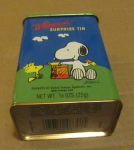 PEANUTS SNOOPY Whitman's Surprise TIN Mint BLUE (EMPTY) - Picture 1 of 7
