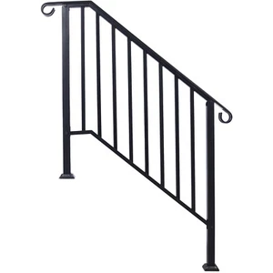 Handrails for Outdoor Steps,Fit 3 or 4 Steps Outdoor Stair Railing,Picket#3 W - Picture 1 of 20