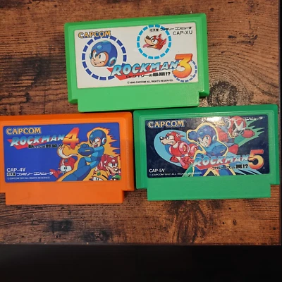 Mega Man (Rock Man) 3 & 4 & 5 Capcom Japanese NES Software Operation confirmed - Image 1 of 2