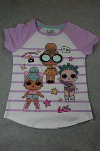 Girls T-Shirt LOL SURPRISE! Purple Stripe HI BAE Glitter SIZE XS S M L XL XXL - Picture 1 of 1