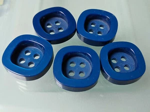 5x vertiefte Knöpfe - Blau - 25mm - Mantel-, Jackenknöpfe - Bild 1 von 1