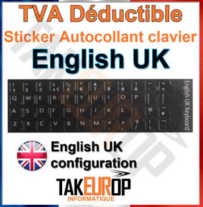 Stickers QWERTY for keyboard laptop english uk version shipp from France
