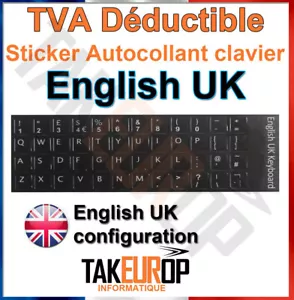 Stickers QWERTY for keyboard laptop english uk version shipp from France - Foto 1 di 1