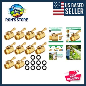 Versatile 10 Pack Heavy Duty Brass Hose Valves with Washers - Elegant & Durable - Picture 1 of 9