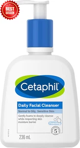 Cetaphil Daily Facial Cleanser 236ml Oil Free Wash for Normal Oily Skin - Picture 1 of 12