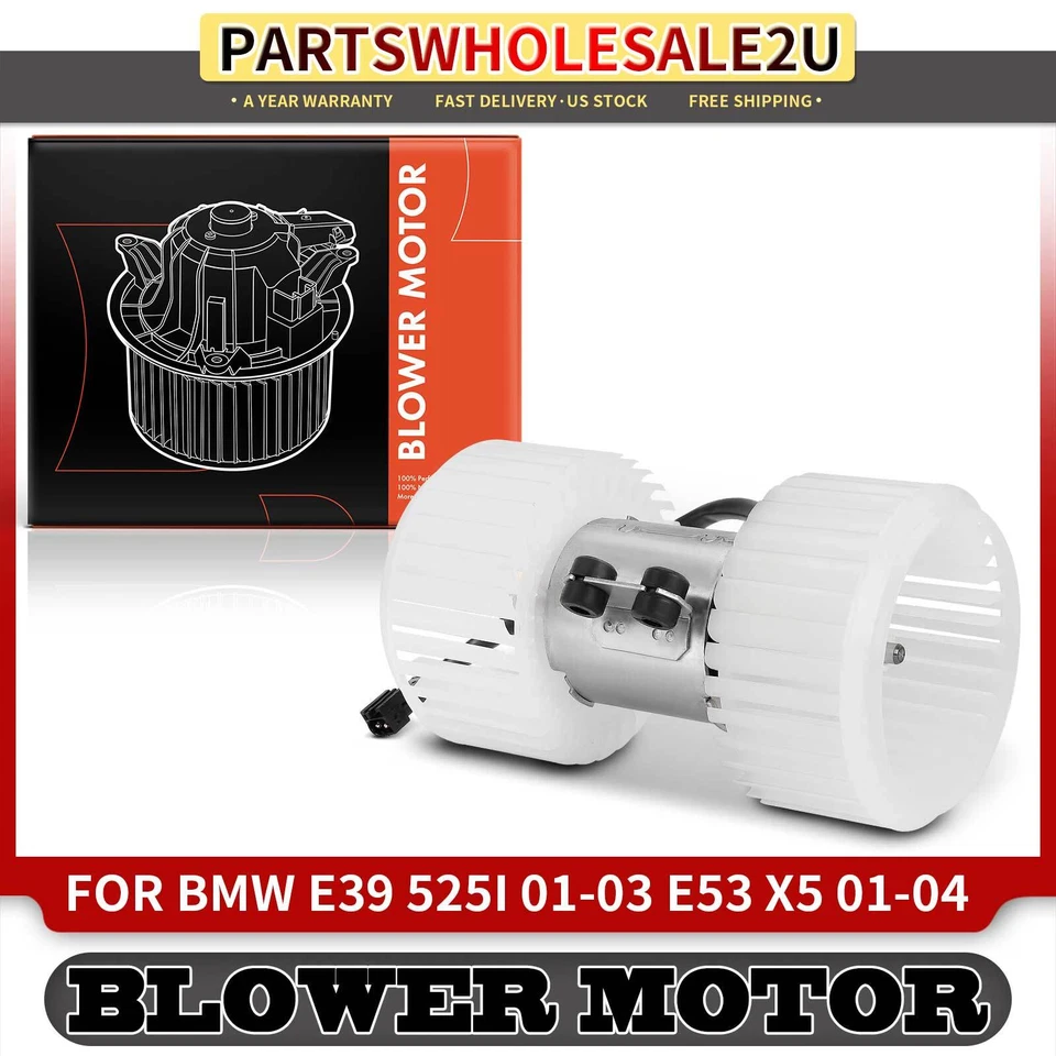 Conjunto de ventilador motor ventilador dianteiro HVAC para BMW 525i 2001 2002 2003 X5 2001-2004 - Imagem 1 de 4