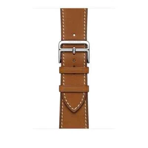 Apple Watch Hermès - 45mm Fauve Barénia Attelage Single Tour Watch Band. SEALED - Zdjęcie 1 z 3