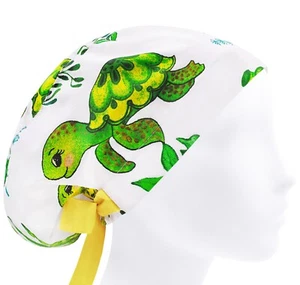 Scrub hats, surgical cap women, nurse caps, surgery cap, turtle surgical hat - Picture 1 of 3