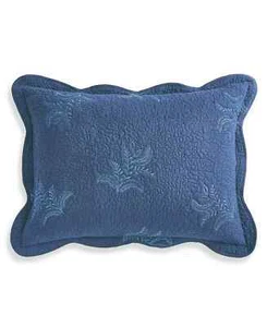 Martha Stewart Collection Stenciled Leaves Standard Sham, Blue - Picture 1 of 2