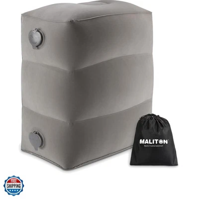 充气旅行足部休息枕头,儿童飞机床,可调节高度腿... — 第 1/4 张图片