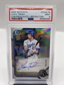2020 BOWMAN CHROME AUTO #CPALTS LUCA TRESH REFRACTOR #/499 PSA 9 ROYALS - Picture 1 of 2