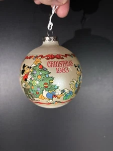 Disney 1983 Mickey Mouse "Sneak Preview" 10. Schmid Glas Weihnachtsschmuck - Bild 1 von 3