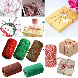 Cuerda de envoltura de Navidad de 100 m cuerda de algodón cuerda caja de regalo embalaje cuerda decoración EE. UU. - Imagen 1 de 26