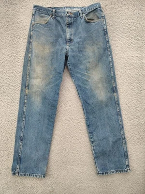 Rustler Jeans Mens 38x32 Blue Denim Relaxed Fit Straight Leg Faded Workwear - Image 1 of 4