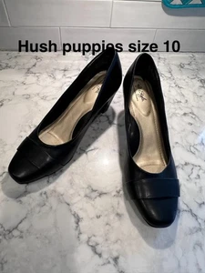 Hush Puppies soft style women black slip on pump heels size 10 - Picture 1 of 4