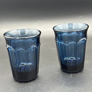 Set Of two Noritake sweet swirl collection paneled midnight blue juice glasses - Picture 1 of 7