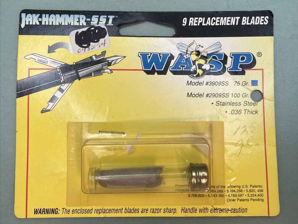 9 PK NEW WASP ARCHERY 2909SS JAK-HAMMER-SST BROADHEAD REPLACEMENT BLADES 100 GR - Image 1 of 2