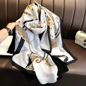Women Ladies Rectangle imitation silk scarf SIZE 180X60CM - Foto 1 di 1