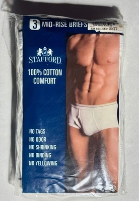 Paquete de 3 calzoncillos Stafford nuevos en paquete de colección 100 % algodón cómodos tiro medio talla GRANDE 36-38 Foto 1 de 4