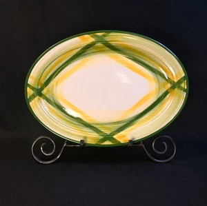 Vernon Kilns Vernonware Plaid Gingham Oval Platter 12 5/8" x 9" USA 1948-1958 - Picture 1 of 10