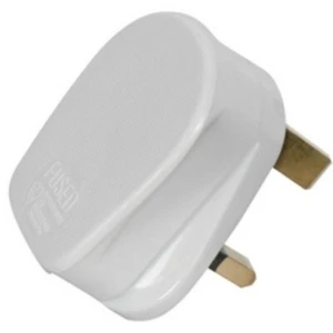 UK Plug Top 13 Amp Fused Wireable Mains Plug White household BRITISH STANDARD - Picture 1 of 3