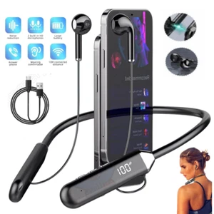 Bluetooth 5.2 Neckband Wireless Headphones Mic Headset Stereo Earbuds Earphone - Picture 1 of 12