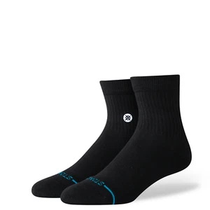 Calze casual Stance adulto nero quarto cotone pettinato cuscino icona logo S 3-5,5 - Foto 1 di 1