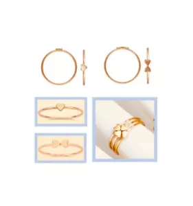 14k Rotgold gefüllt hell Herz Stapelring Bandgröße 6 & 7 - Bild 1 von 5