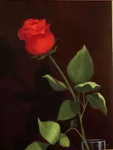 A Classic Dutch Realist Original Oil Painting By Ria De Wit "Rose" Signed/Frame - Picture 1 of 17