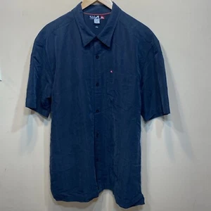 Quiksilver Shirt Mens 2XL Simple Solid Black Comfort Fit Camp Beach Casual XXL - Picture 1 of 7