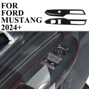 Cubierta de moldura de panel de interruptor de elevación de ventana de puerta estilo fibra de carbono apta para Ford Mustang - Imagen 1 de 21