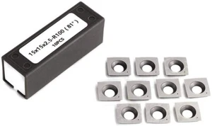 15mm 4-Inch R100 Carbide Inserts For Grizzly H9893 H7354; Byrd Shelix -10 Pack - Picture 1 of 5