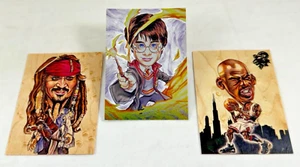 CRAZY CARICATURES (T. Breyer Unique) REAL WOOD & FOIL Chase Card Set (C1-C3) - Picture 1 of 3