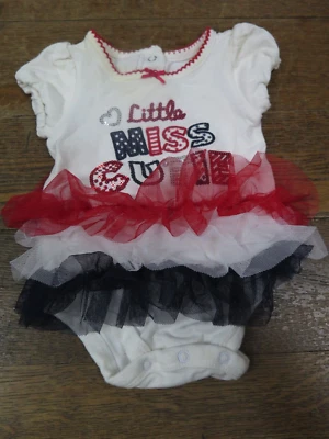 Koala Kids Girls NEWBORN DRESS RED WHITE BLUE MISS CUTIE READ - Image 1 of 4