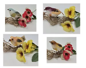 Pack of 8 Darice Small 2" Artificial Foam Feathered Birds Spring Floral Crafts - Picture 1 of 7
