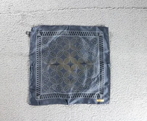 Lavin Scarf Silk Print Blue Gold Gossamer Square 15" France - Picture 1 of 4