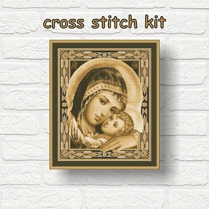 Die Jungfrau Maria mit Jesus, Heilige Maria - Komplette gezählte Kreuzstichpackung - Bild 1 von 4
