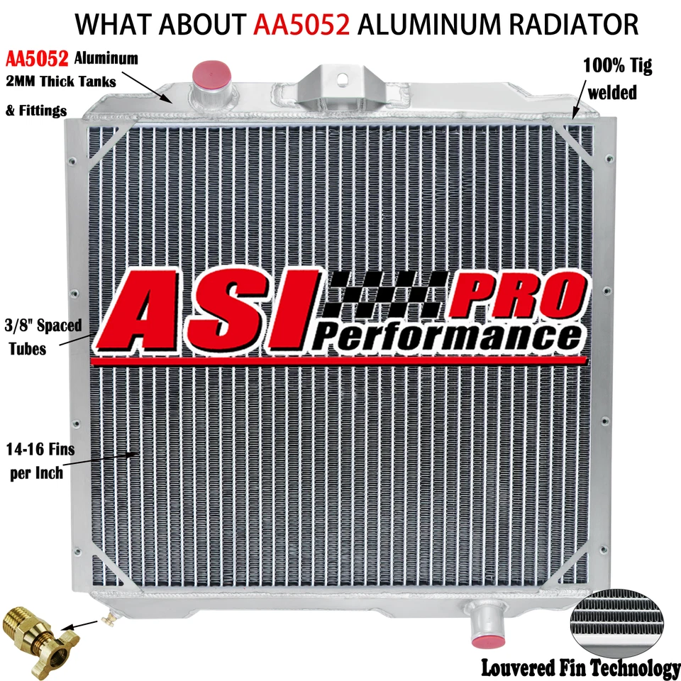 4 Row Aluminum Radiator For 1992-2006 AM General Hummer H1 5.7L 6.2L 6.5L Diesel Foto 1 de 4